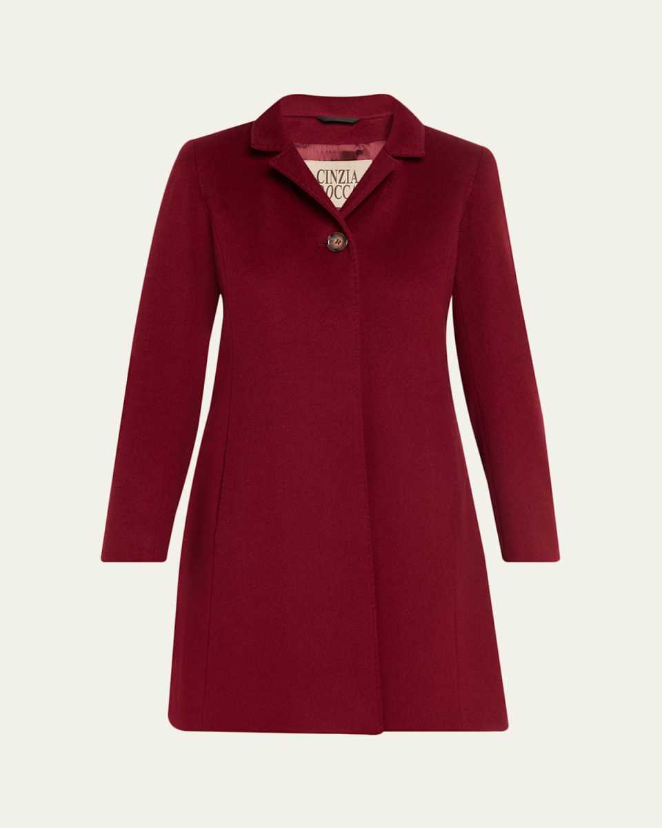 Pure Wool Coat with Inverted Collar